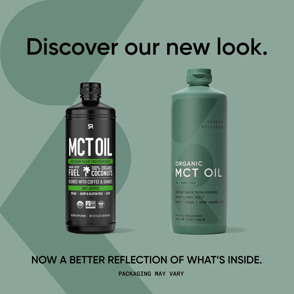 Sports Research Keto MCT Oil from Organic Coconuts - Fatty Acid Fuel for Body Sports Research uk supplements