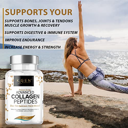Pure Collagen Supplements Capsules Grass Fed Advanced Multi Collagen Peptides K GEN rejuvenation nutrition uk supplements