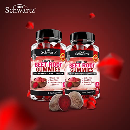 Sugar Free Beet Root Gummies - Nitric Oxide Beet Chews Infused with Coconut Oil BioSchwartz uk supplements