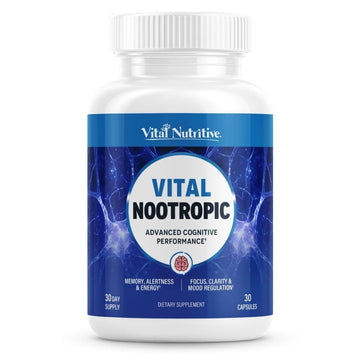 Vital Nootropic 12-in-1 Brain Supplement for Memory, Focus & Energy Support – L-Tyrosine, Bacopa, Rhodiola, Caffeine, B Vitamins – Cognitive Balance Capsules for Men & Women-30 Days Supply VITAL NUTRITIVE uk supplements