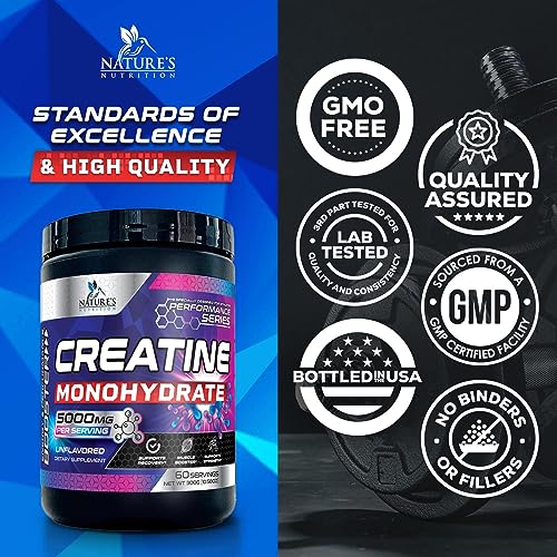 Micronized Creatine Monohydrate Powder - 100% Pure Unflavored Creatine Powder Nature's Nutrition uk supplements