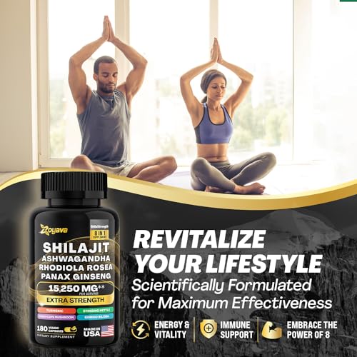 Zoyava Shilajit 9000MG Radiant Health Blend Ashwagandha 2000MG Rhodiola Rosea Zoyava uk supplements
