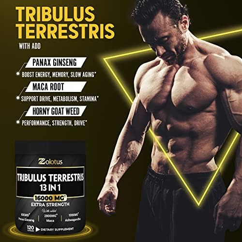 13in1 Tribulus Terrestris Capsules - 16000mg Per Serving with Maca, Horny Goat Weed Zolotus uk supplements