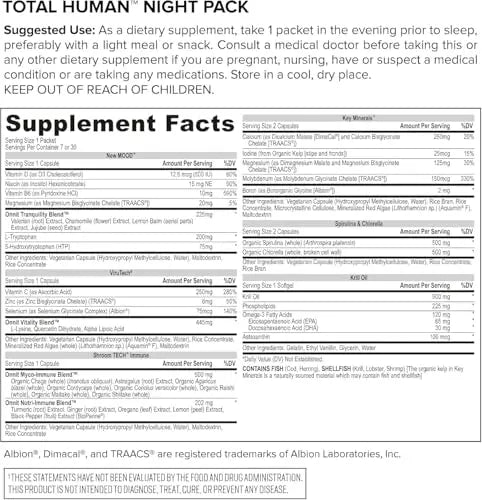 ONNIT Total Human Adult Multivitamin Dietary Supplement Comprehensive Capsule Packs with Day and Night Support ONNIT uk supplements
