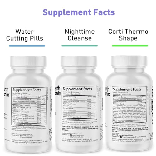 Sculpt Shred Cleanse Detox as 3x Action Diet Pills for Puffiness Belly Bloating & Loss of Waste Youth & Tonic uk supplements