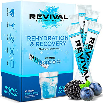 Revival Rapid Rehydration, Electrolytes Powder - High Strength Vitamin C, B1, B3, B5, B12 Revival Shots uk supplements