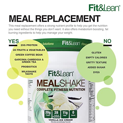Fit & Lean Meal Shake, Fat Burning Meal Replacement, Protein, Fiber, Probiotics, Vanilla Fit & Lean uk supplements