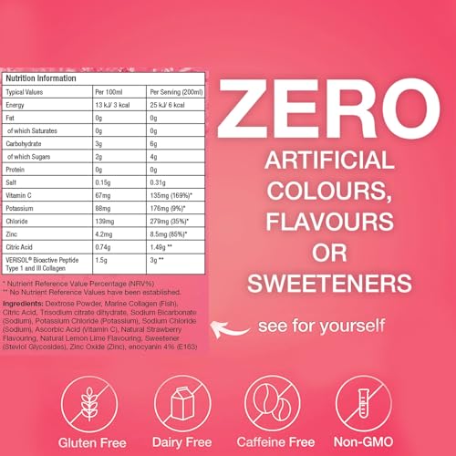 Hydralyte Plus Collagen Effervescent Electrolytes Powder Sachets - 20 Strawberry Lemonade Flavored Sticks Hydralyte uk supplements