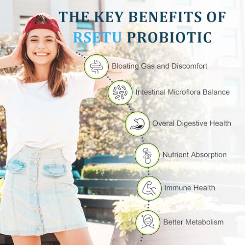 Probiotics for Women Men: 300 Billion CFU Probiotic High Potency + 12 Strains Organic RSETU uk supplements