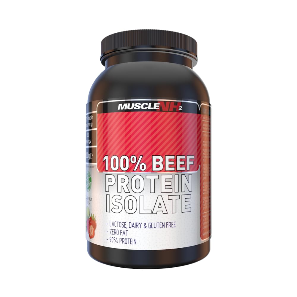 MuscleNH2 Beef Protein Isolate Powder 90%, High Protein, Low Fat, Dairy Free, Gluten Free, Soy Free MuscleNh2 uk supplements
