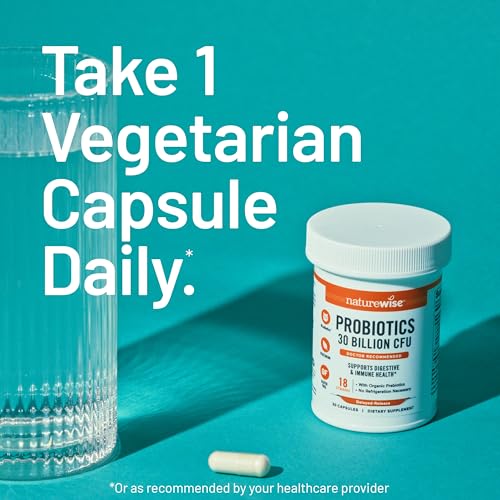 NatureWise Max Probiotics for Women & Men - 30 Billion CFU 18 Strains With Prebiotics - For Gut & Digestive Health - Delayed-Release Capsules, Gluten Free - 60 Capsules[2-Month Supply] NatureWise uk supplements
