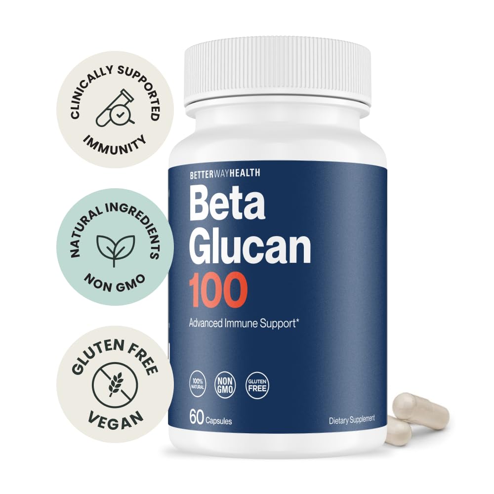 Better Way Health™ - Advanced Immune Readiness - Highly Purified 1,3/1,6 Beta Glucan 100 - Clinically Tested Immune Defense - 100mg/60 Capsules Better Way Health uk supplements
