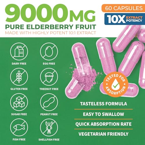 ForestLeaf Sambucus Elderberry with Vitamin C and Zinc - 9000mg Ult ForestLeaf uk supplements