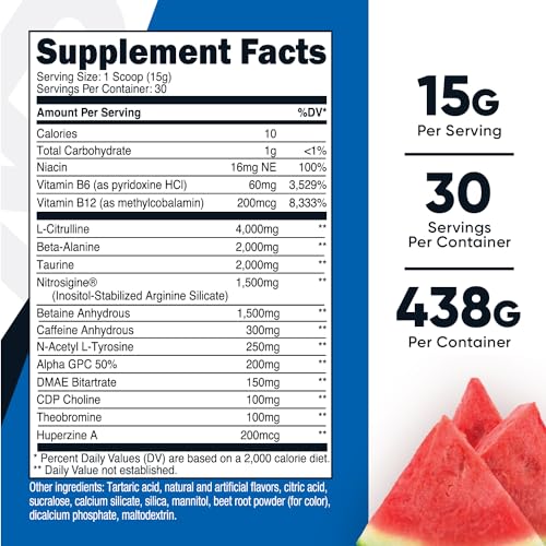 Nutricost Pre-Workout Xtreme, Watermelon, 30 Servings, Vegetarian, Non-GMO and Gluten Nutricost uk supplements