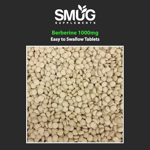 SMUG Supplements Berberine Tablets - 100 High Strength 1000mg Pills - Can Promote SMUG Supplements uk supplements