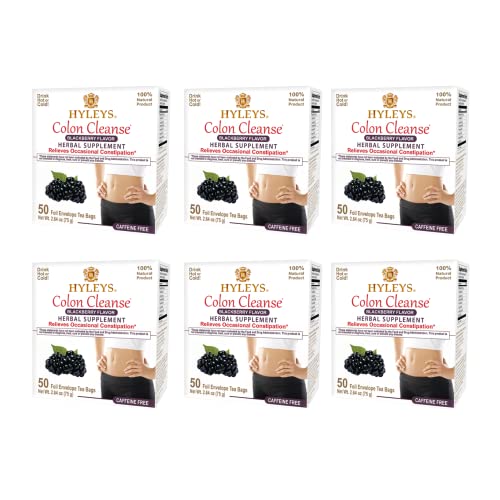 Hyleys Colon Cleanse Tea Blackberry Flavor - 50 Tea Bags (6 Pack - 300 Tea Bags Total) HYLEYS uk supplements