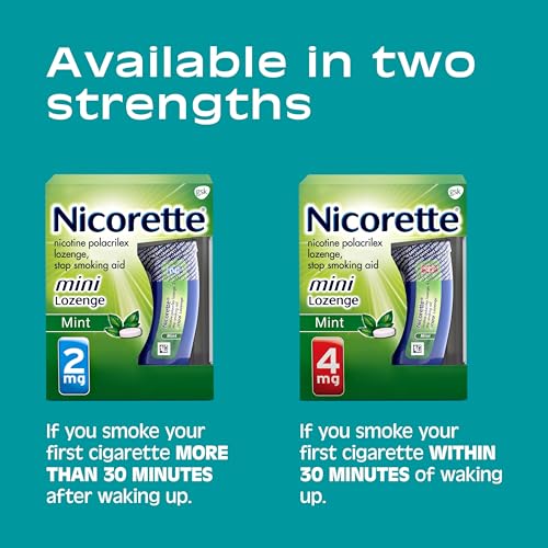 Nicorette 4 mg Mini Nicotine Lozenges to Quit Smoking - Mint Flavored Stop Nicorette uk supplements