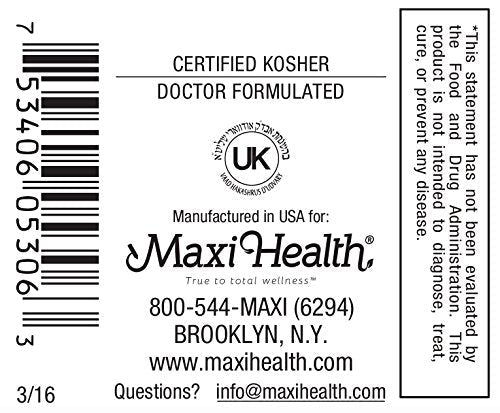 Maxi Health Multivitamin for Women & Men – Vitamin and Mineral Supplements for Energy and Wellness Support – Kosher Vitamins and Minerals Supplement – 60 Multivitamin Capsules Maxi Health uk supplements