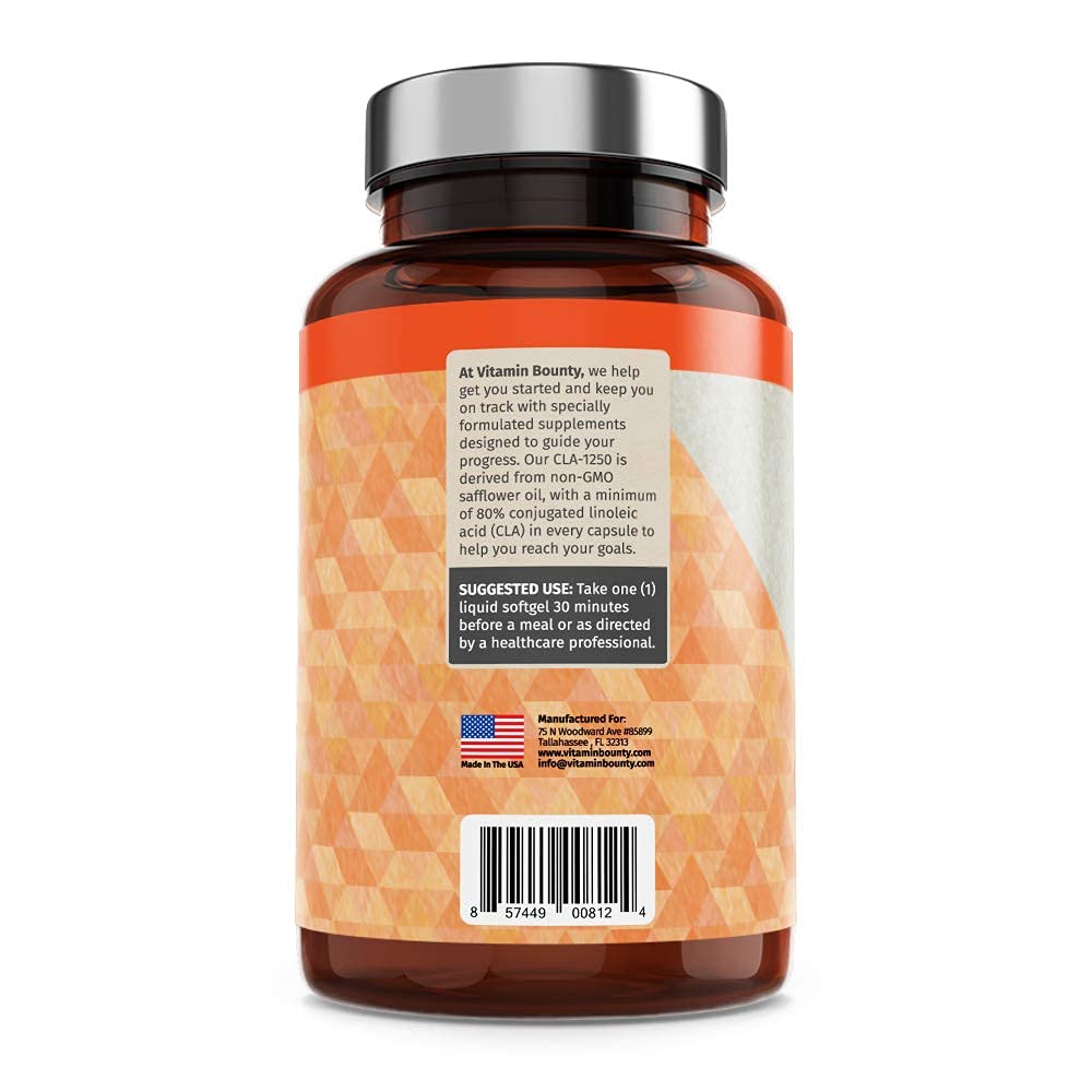 Vitamin Bounty CLA 1250mg - Conjugated Linoleic Acid, CLA for Women and Men, CLA Pills Vitamin Bounty uk supplements