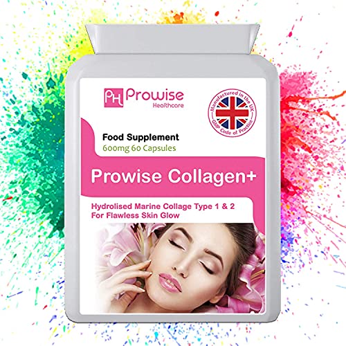 Marine Collagen Type 1 and Type 2 1200mg - 60 Capsules | UK Manufactured PH PROWISE Healthcare uk supplements