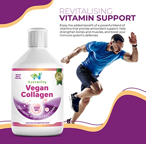 Nutrality Vegan Liquid Collagen | Premium-Grade 5000mg Hydrolyzed Collagen Peptides with Silica, Biotin Nutrality uk supplements