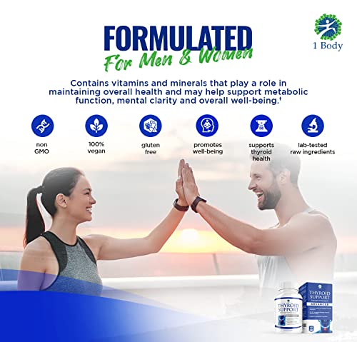 1 Body Thyroid Support Supplement with Iodine - Energy & Focus Support 1 Body uk supplements