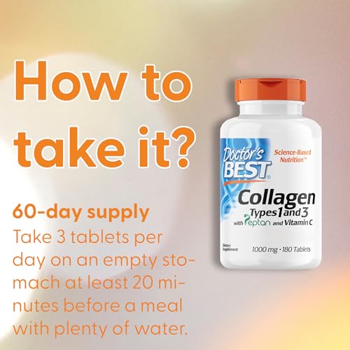 Doctor's Best, Collagen Types 1 and 3, Peptane & Vitamin C, 1,000mg, 180 Tablets Doctor's BEST uk supplements