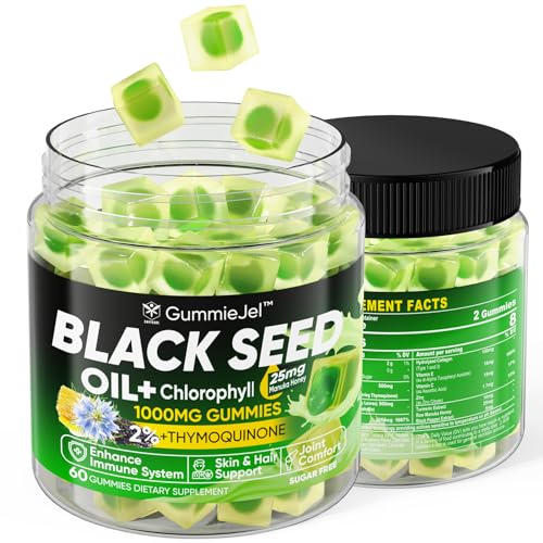 Sugar Free Black Seed Oil Filled Gummies & Chlorophyll, with Hydrolyzed Collagen EnvyCure uk supplements