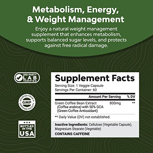 Pure Green Coffee Bean Extract Supplement – Best for Weight Loss Appetite Suppressant Natures Craft uk supplements