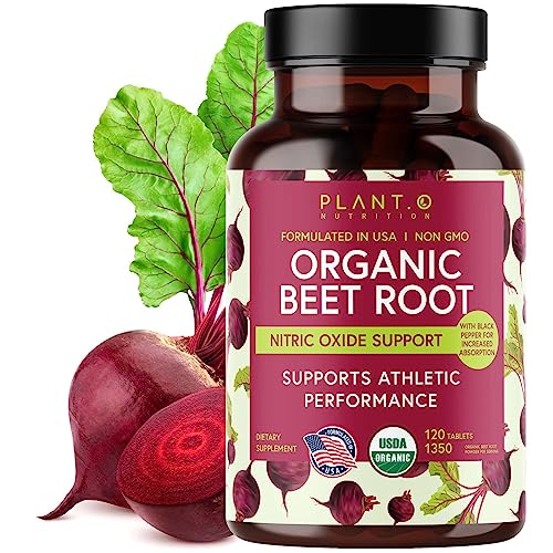 USDA Plant.O Premium Organic Beet Root Tablets [1350mg Beets Powder] with Black Pepper PLANT.O NUTRITION uk supplements