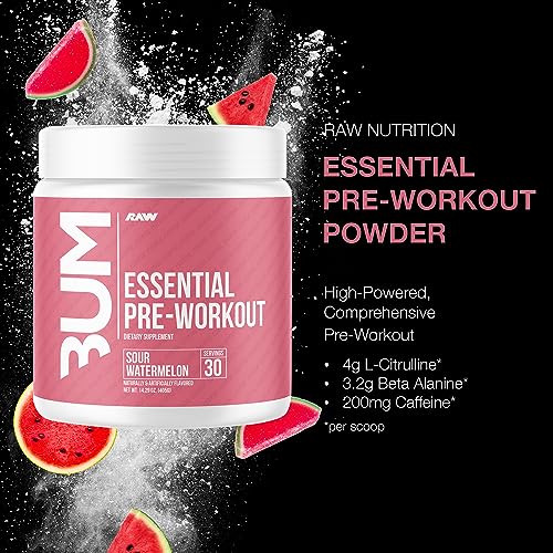 RAW Essential Pre-Workout Powder (Sour Watermelon) - Chris Bumstead Sports Nutrition RAW uk supplements