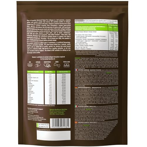 Vegan Collagen Powder, Natural Vanilla Flavour, Plant-Based Peptide Protein Supplement Igennus Healthcare Nutrition uk supplements