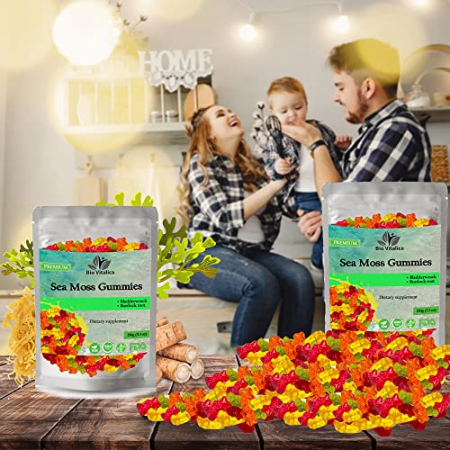 Sea Moss Gummies - Irish sea Moss raw Organic, Bladderwrack, Burdock Root BIO VITALICA uk supplements