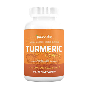 Paleovalley - Organic Turmeric Complex - Full Spectrum Organic Turmeric with Health-Supportive Superfoods - 56 Vegetarian Capsules - Support Joints, Immunity, Brain and Heart Health Paleovalley uk supplements