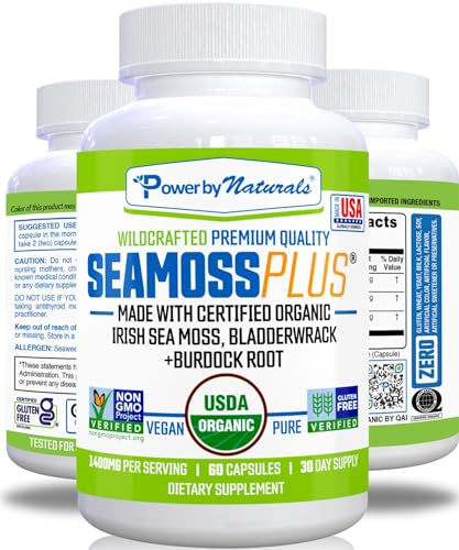 Power By Naturals Sea Moss Plus - USDA Certified Organic Wildcrafted Irish Power By Naturals uk supplements
