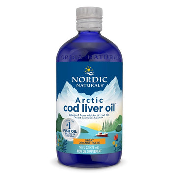 Nordic Naturals Arctic Cod Liver Oil, Orange - 16 oz - 1060 mg Total Omega-3s with EPA & DHA - Heart & Brain Health, Healthy Immunity, Overall Wellness - Non-GMO - 96 Servings Nordic Naturals uk supplements