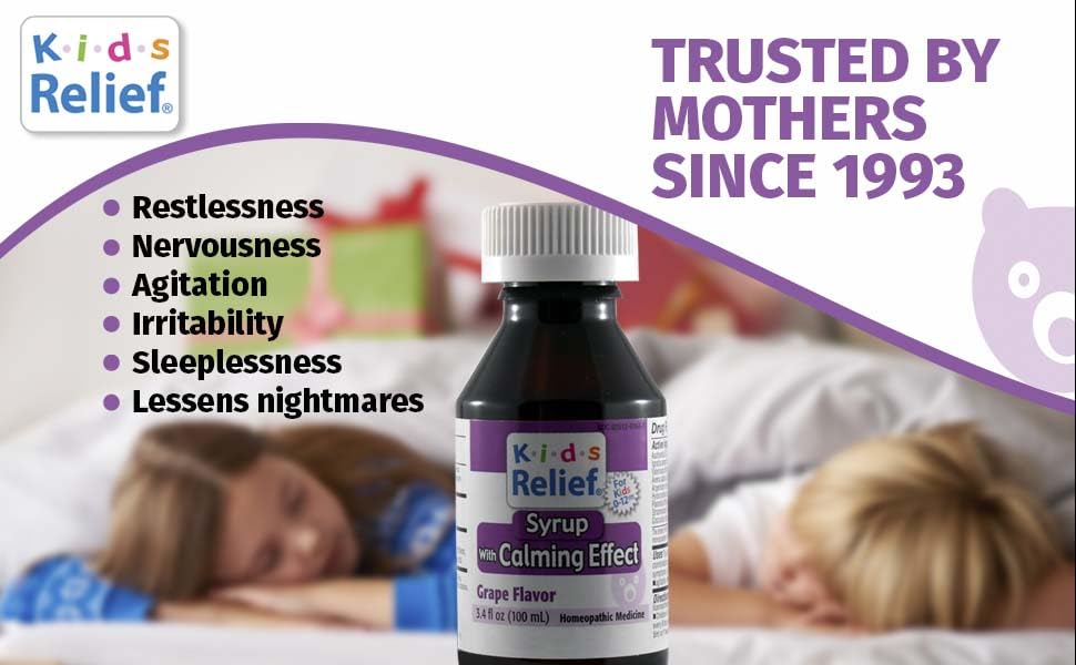 Kids Relief Syrup with Calming Effect, for Kids 0-12 Yrs, Grape Flavor, Gluten and Dye Free, No Added Sugar, 3.4 oz Kids Relief uk supplements