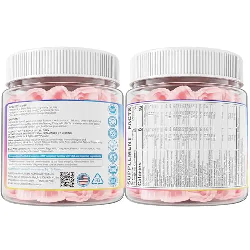 Toddler Multivitamin Gummies with Iron, Omega-3, ARA, Calcium, Prebiotic | Methylated Vitamins for Kids Ages 2+ | Overall Support | LILICARE uk supplements