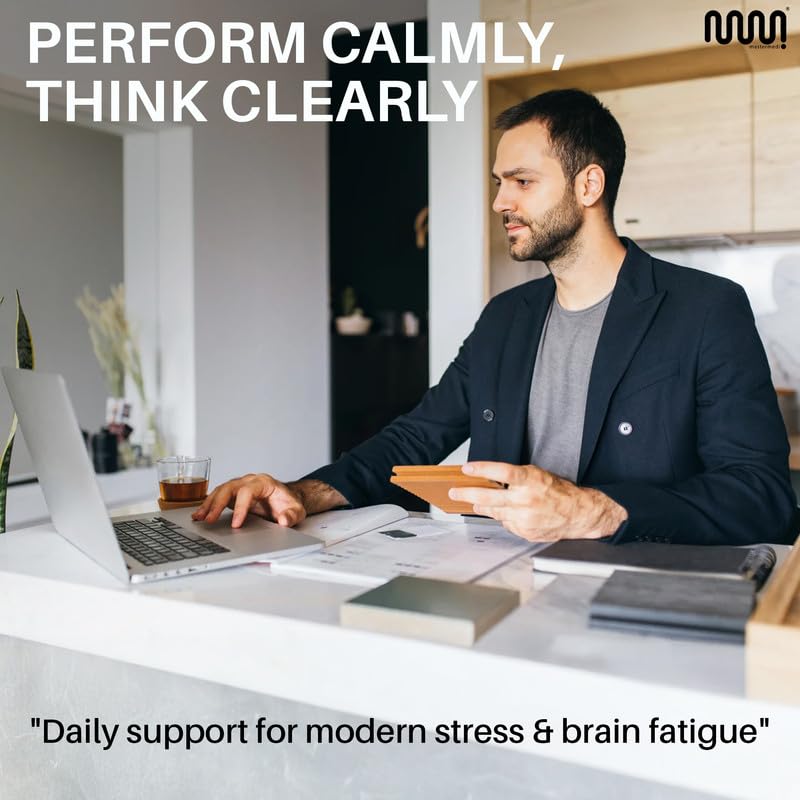 mastermedi Cortisol Supplements for Women and Men Support with Magnesium, Ashwagandha, Lion’s Mane & GABA – Adaptogenic Stress Relief & Mood Support – Non-GMO, No Fillers, Gluten-Free mastermedi uk supplements