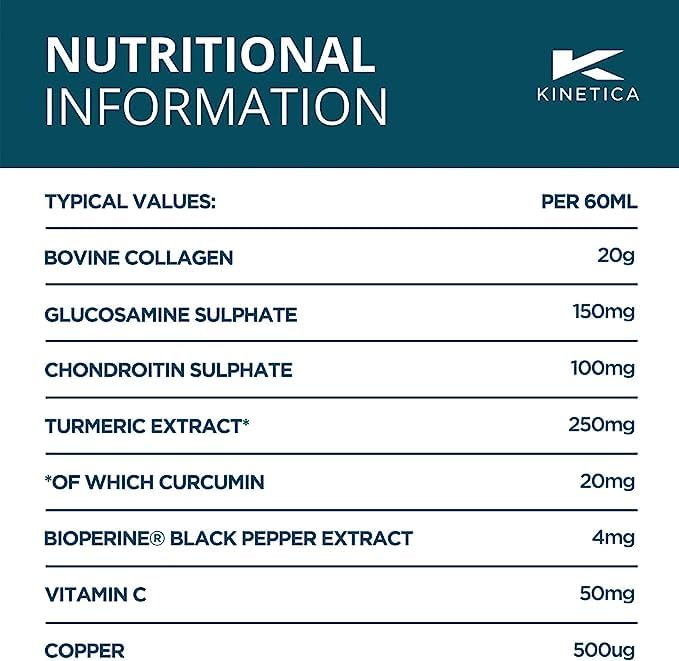 Kinetica Collagen with Turmeric (12-Pack) 20g Collagen & 50mg Vitamin C. Orange & Mango Flavour Kinetica uk supplements