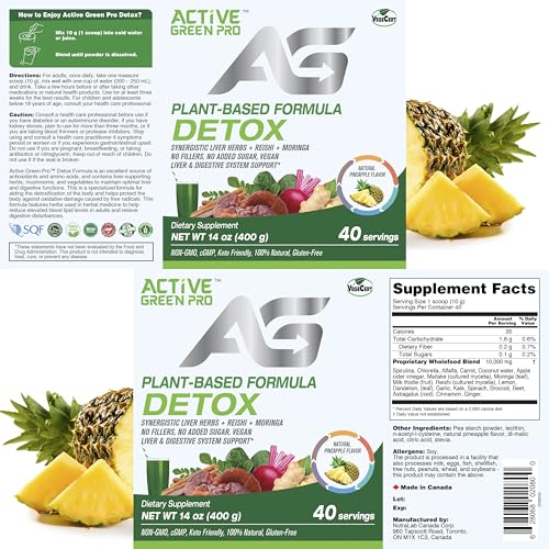 Active Green Pro - Detox Powder, Blend of Synergistic Liver Herbs, Reishi, Moringa Active Green Pro uk supplements