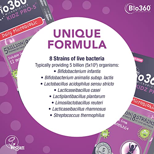Natures Aid Bio360 Kidz Pro-5 (5 Billion Bacteria) from Natures Aid, Children's Microbiotic natures aid uk supplements