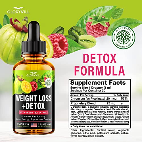 Weight Loss Drops Natural Detox Made in USA - Diet Drops for Fat Loss - Effective Appetite FQQF uk supplements