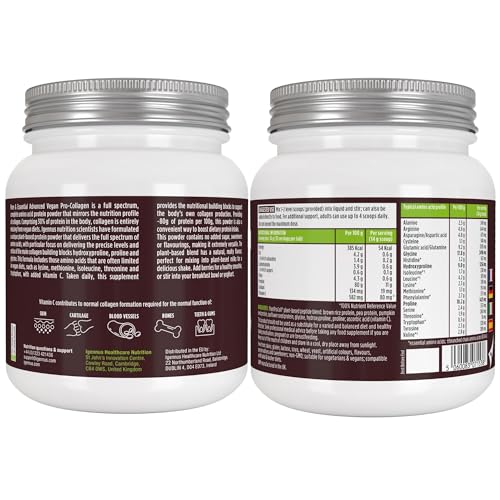Vegan Collagen Powder, Plant-Based Peptide Protein Supplement with Glycine, 21 Amino Acids & Vitamin C, Complete Collagen Igennus Healthcare Nutrition uk supplements