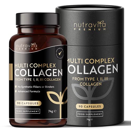Premium Multi Collagen Protein Capsules with Type I, II, III - Includes Hydrolysed Grass Nutravita uk supplements