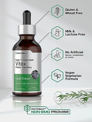 Vitex Berry Chasteberry Extract | 2 fl oz | Super Concentrated | Alcohol Free Chaste Tree Horbäach uk supplements
