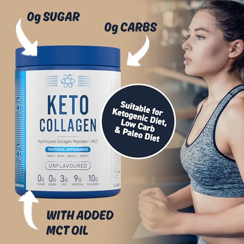 Applied Nutrition Keto Protein Powder, Hydrolysed Collagen Peptides + MCT Healthy Fats & Skin, Ketogenic & Paleo Diet Applied Nutrition uk supplements