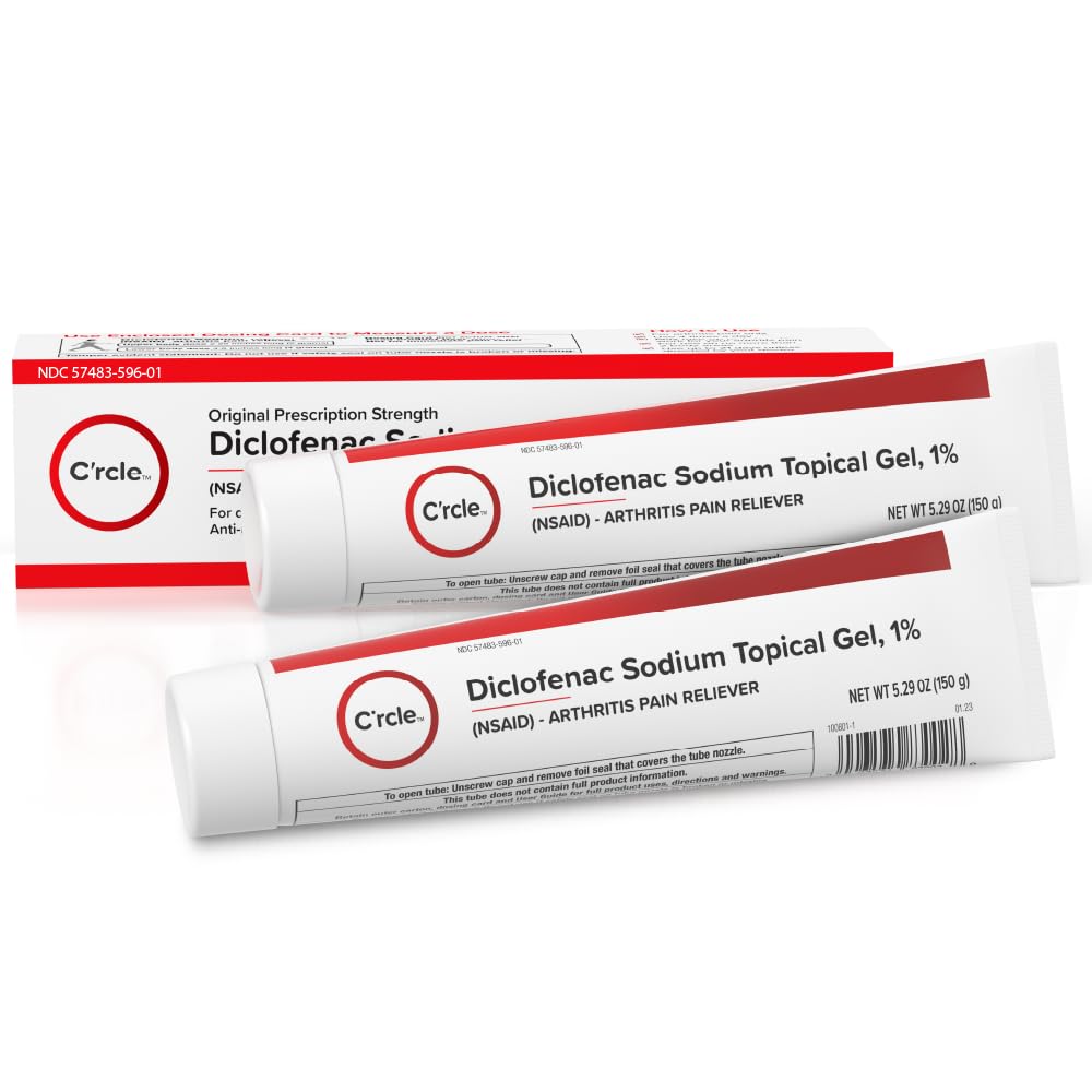 Diclofenac Sodium Gel 1% 150g Effective Arthritis Pain Reliever - Prescription Strength Anti-Inflammatory Gel - Extra Strength Arthritis Cream for Daily Use - Get Over-The-Counter Relief(1Pack) C'rcle uk supplements