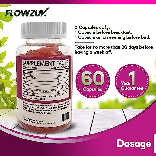Collagen Gummies High Strength with Biotin Vitamin C & E | Flowzuk | Anti Aging, Hair Growth FLOWZUK uk supplements